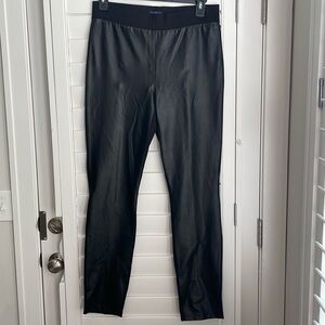 NYDJ Not Your Daughter’s Jeans black faux leather front legging pants EUC